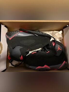 Jordan Kids Black and Red High-Top Sneakers